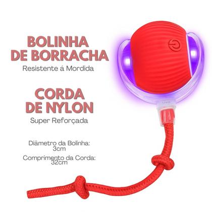 Imagem de Bolinha Inteligente de Interação para Gato e Cão Corre e Gira 3 Modos Interativos Recarregável