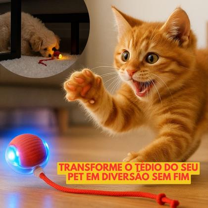 Imagem de Bolinha Inteligente de Interação para Gato e Cão Corre e Gira 3 Modos Interativos Recarregável