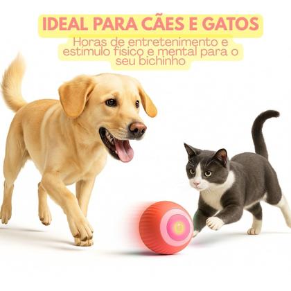 Imagem de Bolinha Interativa Giratória 2.0 para Cachorro e Gato Brinquedo Inteligente Corre e Gira Sozinha