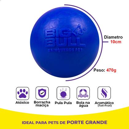 Imagem de Bolinha Pet Bola Cachorro Grande Borracha Maciça Brinquedo Anti Stress 3u