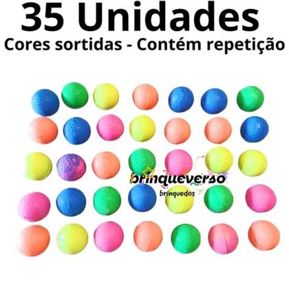 Imagem de Bolinha Pula Pula Soft Neon P/ Kit Festa Lembrancinha. Kit com 35 Unidades.
