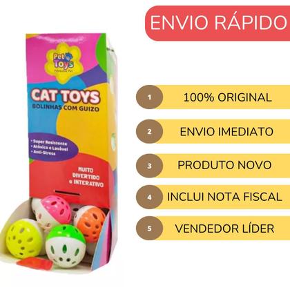 Imagem de Bolinhas Com Guizo Interativa Gatos Brinquedo Pet C/36 Unid