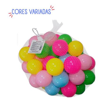 Imagem de Bolinhas para barracas e piscinas saco com 50 bolas plastica