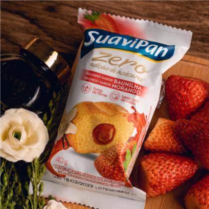 Imagem de Bolinho zero açúcar baunilha com morango - 12x40g suavipan