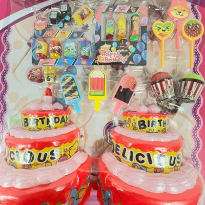 Imagem de Bolo Aniversário Festa Docinhos Comidinha Brinquedo Infantil