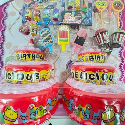 Imagem de Bolo Aniversário Festa Docinhos Comidinha Brinquedo Infantil