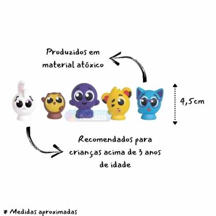 Bolofofos 5 Personagens Turminha Pipi Sophie Pow Bunny Rick Funk Pao de ...