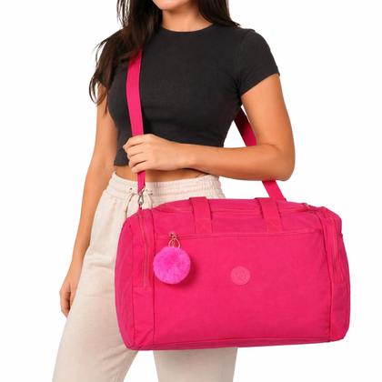 Imagem de Bolsa Academia Feminina Grande Viagem Nylon Resistente Leve Moderna Espaçosa Com Alça Ajustável Comp