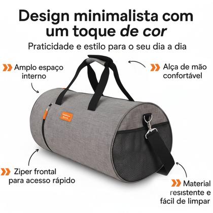 Imagem de Bolsa Academia Grande Treino Mala Sacola Mochila Esportiva Fitness Ombro Masculina Feminina Redonda