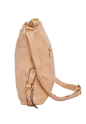 Imagem de Bolsa Ampla Resistente Prática Bege Trabalhada