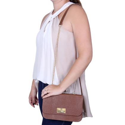 Imagem de Bolsa Baú Pequena Feminina Transversal Alça Corrente