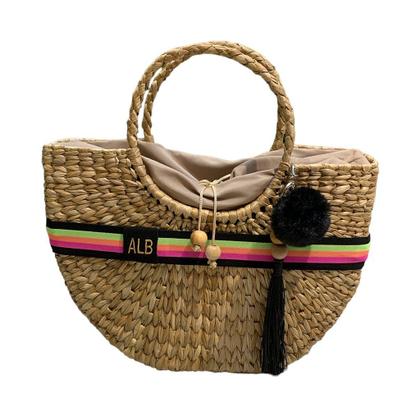 Imagem de Bolsa Búzios Personalizada com Forro e Faixa - Palha de Milho
