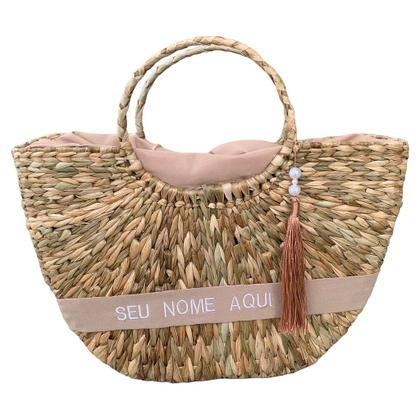 Imagem de Bolsa Búzios Personalizada com Forro e Faixa - Palha de Milho
