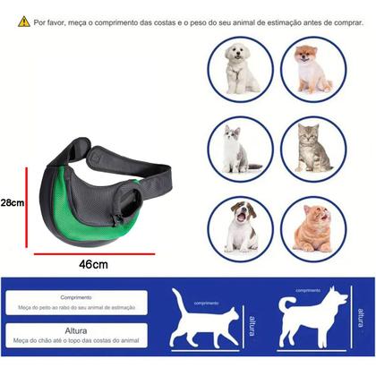 Imagem de Bolsa Canguru Cachorro Cao Gato Pet Mochila Carregador Pequeno Porte Costas Ombros Transversal Transporte Viagem Lazer Caminhada Passeio Animal de Est
