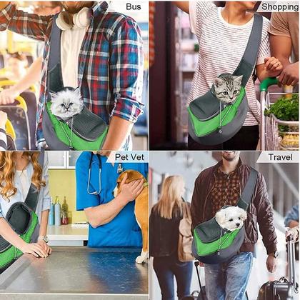 Imagem de Bolsa Canguru Cachorro Cao Gato Pet Mochila Carregador Pequeno Porte Costas Ombros Transversal Transporte Viagem Lazer Caminhada Passeio Animal de Est