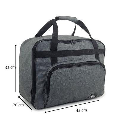 Imagem de Bolsa capa Mala Transporte Maquina Costura Portátil Caseira - Cinza claro Mescla