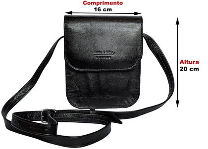 Imagem de Bolsa Capanga Transversal Carteiro Masculina de Couro