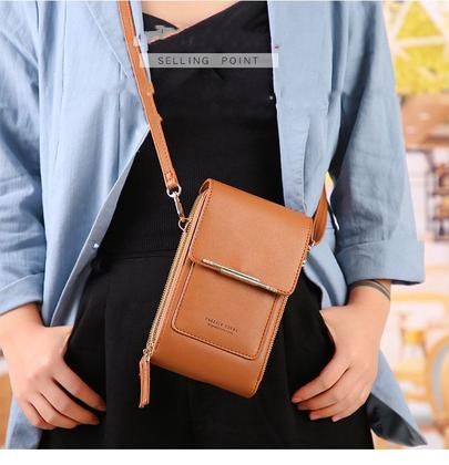 Imagem de Bolsa Carteira De Couro Macio Porta celular De Tela Sensível Touch Forever Better