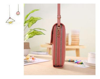 Imagem de Bolsa Carteira De Couro Macio Porta celular De Tela Sensível Touch Forever Better