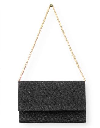 Imagem de Bolsa Carteira de mão e ombro Feminino Alça corrente Bolsinha Clutch Pequena Brilhosa com Glitter Luxo Moda Presente