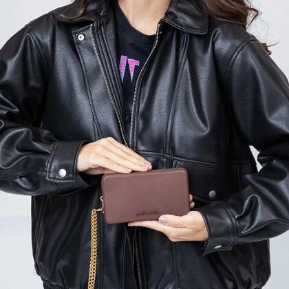 Imagem de Bolsa Carteira Feminina Parker Brown Petite Jolie PJ20300