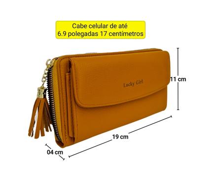 Imagem de Bolsa carteira feminina porta celular transversal tiracolo