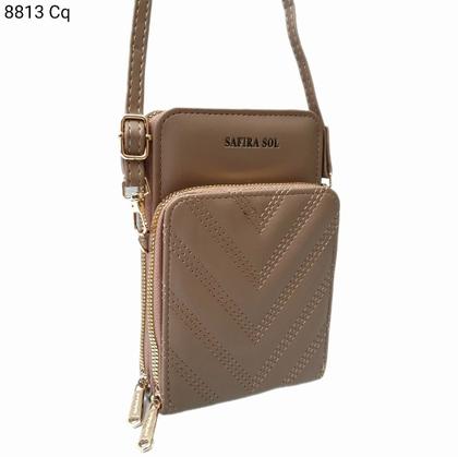 Imagem de Bolsa Carteira Feminina Transversal Porta Celular com Divisões 8813