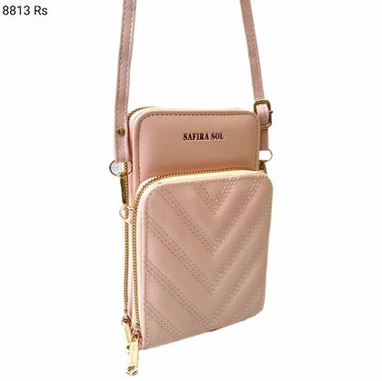 Imagem de Bolsa Carteira Feminina Transversal Porta Celular com Divisões 8813