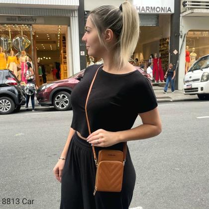 Imagem de Bolsa Carteira Feminina Transversal Porta Celular com Divisões 8813