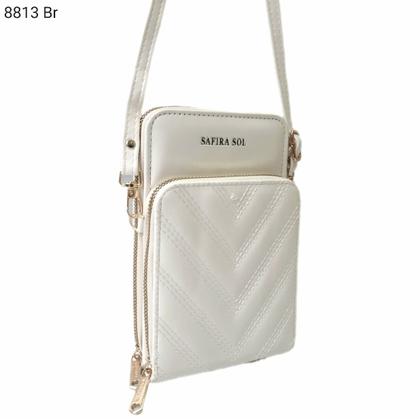 Imagem de Bolsa Carteira Feminina Transversal Porta Celular com Divisões 8813