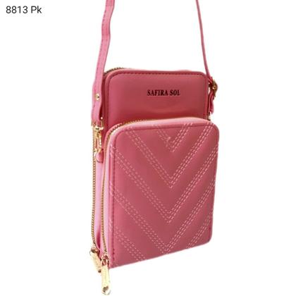 Imagem de Bolsa Carteira Feminina Transversal Porta Celular com Divisões 8813