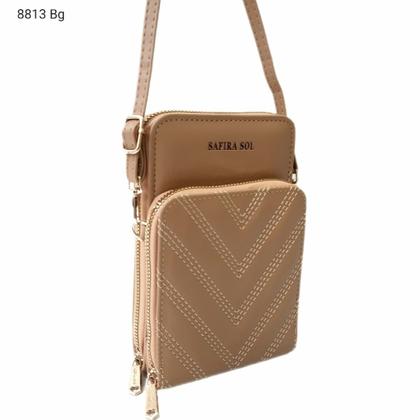 Imagem de Bolsa Carteira Feminina Transversal Porta Celular com Divisões 8813