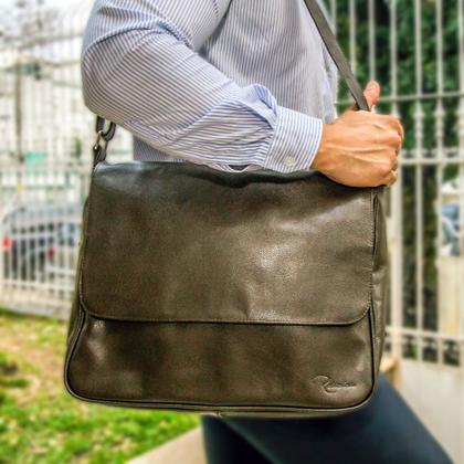 Imagem de Bolsa Carteiro de Couro Renné - Marrom Café