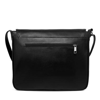 Imagem de Bolsa Carteiro de Couro Renné  Preta
