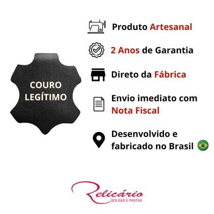 Imagem de Bolsa Carteiro Masculina de Couro Renné
