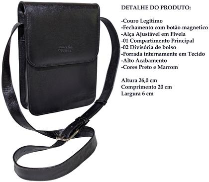 Imagem de Bolsa Carteiro Pasta Transversal Capanga Couro Porta Tablet