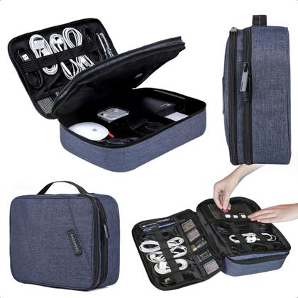 Imagem de Bolsa Case Organizador Cabos Para Viagem Camada Dupla Bagsmart