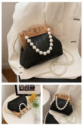 Imagem de Bolsa Casual com Base de Madeira