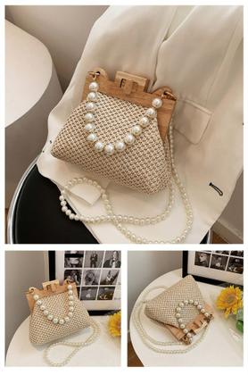 Imagem de Bolsa Casual com Base de Madeira