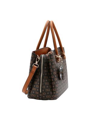 Imagem de Bolsa Chenson Feminina Café Monograma com Alça de Mão