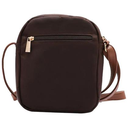 Imagem de Bolsa Chenson Feminina Nylon Microfibra Transversal 3184588 Cor:Café