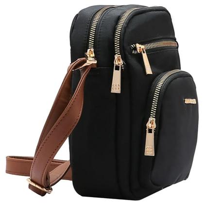 Imagem de Bolsa Chenson Feminina Nylon Microfibra Transversal 3184588 Cor:Preto