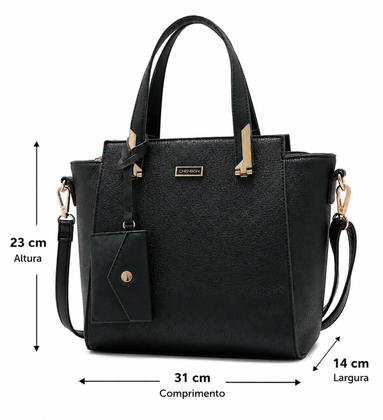 Imagem de Bolsa Chenson Feminina Ombro Transversal Preta Moderna