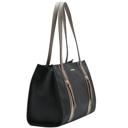 Imagem de Bolsa Chenson Grande Feminina Tote Ombro Microfiber 3185450 Cor:Preto