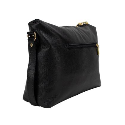 Imagem de Bolsa classe couro feminina transversal 1751-2 cb01 preto