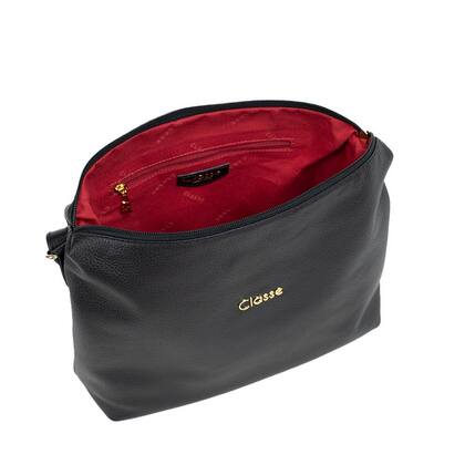 Imagem de Bolsa classe couro feminina transversal 1751-2 cb01 preto