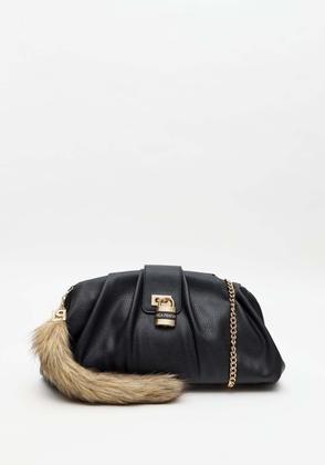 Imagem de Bolsa Clutch com Enfeite Cadeado Marca Lança Perfume Vinho ou Preto Cor:Preto