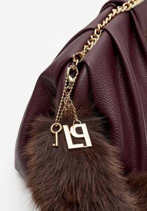 Imagem de Bolsa Clutch com Enfeite Cadeado Marca Lança Perfume Vinho ou Preto Cor:Preto
