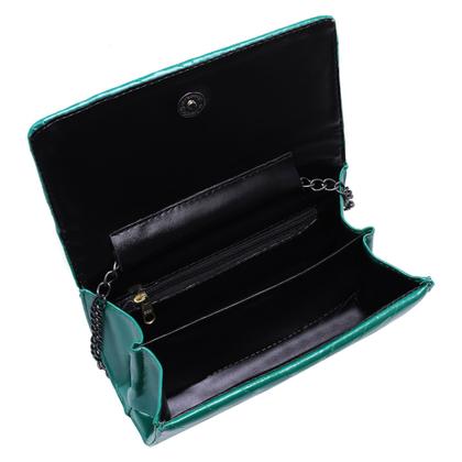 Imagem de Bolsa Clutch Feminina Metalizada Verde Brasil Matelasse  CM SHOES