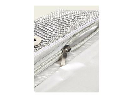 Imagem de Bolsa Clutch Feminina Strass Prata